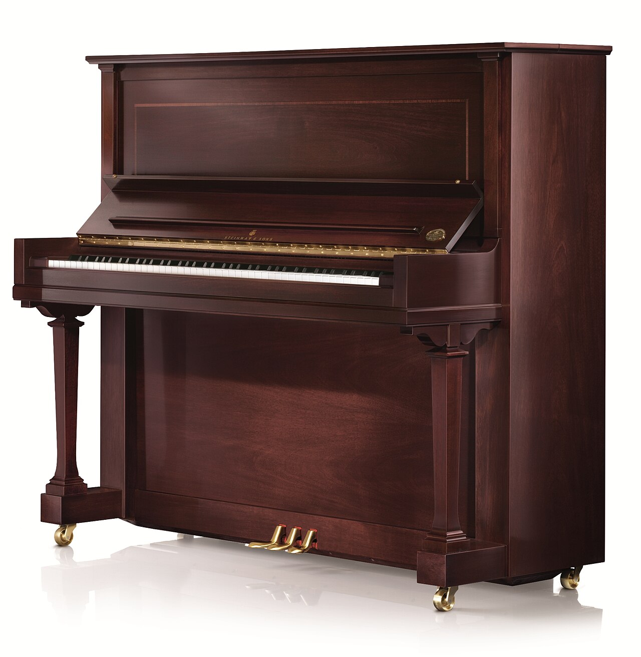 Pianino Steinway K-52; zdjęcie poglądowe do zapowiedzi utworu na pianino i orkiestrę, nie przedstawia instrumentu z olsztyńskiego koncertu.